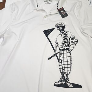 TATTOO GOLF POLY SPANDEX GOLF Polo Shirt MR. BONES SERIES Mens’s Size 4XL